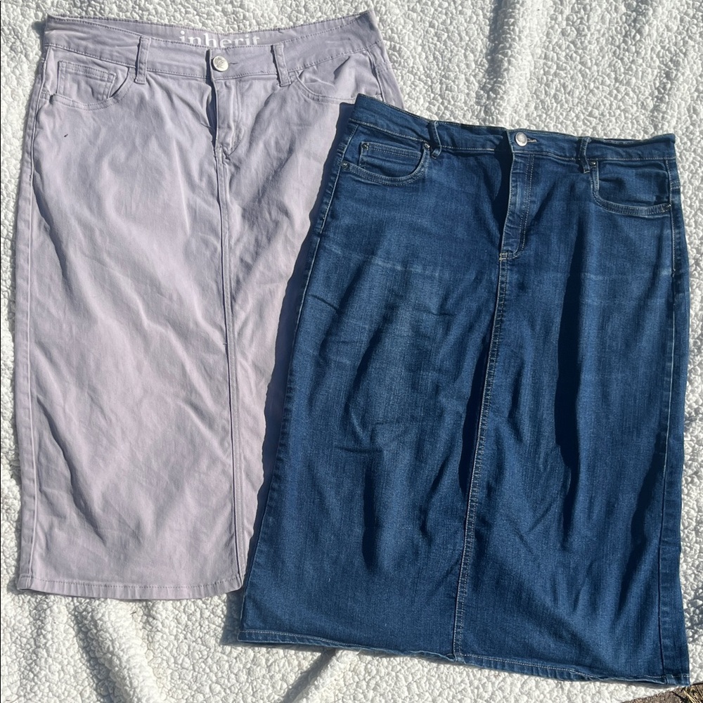 Women's Denim and Lavender Skirt Set